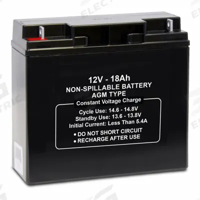 APPROVED VENDOR Sealed Lead Acid Battery: 12V DC, 18 Ah Capacity, 6.6 in Ht, 3.06 in Wd - AGM Sealed Lead Acid Batteries