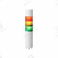 PATLITE Tower Light Assembly: 3 Tier, Sounder Tier Included, IP67/IP69K, Amber/Green/Red (MPN LR6-302WMBW-RYG+FB295). Key specifications — Manufacturer Part Number: LR6-302WMBW-RYG+FB295; Brand: PATLITE; Operating Voltage: 24V DC; Light Tier Color: Green.
