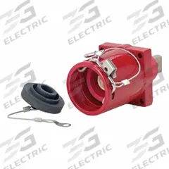 Single Pole Receptacle: Red, Straight 45° Clevis Pin Mating, One-Hole Bus Bar Termination, 1,135 A (MPN 49FR1-XR). Key specifications — Series: 49; Receptacle Gender: Female; Brand: LEVITON.