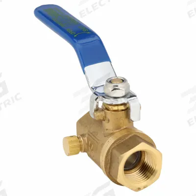 APPROVED VENDOR Manual Two-Way Ball Valve: 1/2 in, Brass, Straight, FNPT x FNPT - Brass Ball Valves with Drain