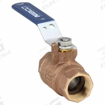 NIBCO Manual Two-Way Ball Valve: 1 1/4 in, Bronze, Straight, FNPT x FNPT, Full Port - Bronze Ball Valves