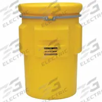 EAGLE Salvage Drum: HDPE, 95 gal, Bolt Ring, Unlined/No Interior Coating, 44 3/8 in x 31 in, Metal (MPN 1695). Key specifications — Drum Material: HDPE; Drum Head Type: Open Head; UN Rating Solids: 1H2/X340/S; UN Rating Liquids: 1H2/X340/S; Interior Lining: Unlined/No Interior Coating; Drum Message Text: None; Closing Ring Material: Metal; For Holding: Contaminated with Hazardous Substance.