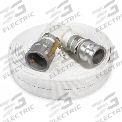 APPROVED VENDOR Water Discharge Hose: 3 in Hose Inside Dia., 50 ft Hose Lg, 125 psi, White - SBR/Natural Rubber Water Discharge Hose Assemblies with Polyester Jacket Reinforcement