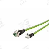 METZ CONNECT M12 Cable: Cat7, M12 Jack Male Straight x RJ45 Male Straight, 2 m Lg, PUR, Green, X (MPN 142M2X25020). Key specifications — Brand: METZ CONNECT; Cable Jacket Color: Green; End 1 Coding: X; End 2 Coding: X; IP Rating: IPX0; Performance Category: Cat7.