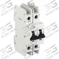 EATON IEC Miniature Circuit Breaker: 15 A Amps, 48/96V DC, 14kA at 277/480V AC, Screw Clamp, FAZ-NA (MPN FAZ-C15/2-NA). Key specifications — DC Voltage Rating: 48/96V DC; Brand: EATON; Max. AIR Rating: 14kA at 277/480V AC; Terminal Connection: Screw Clamp; AC Voltage Rating: 277/480V AC.