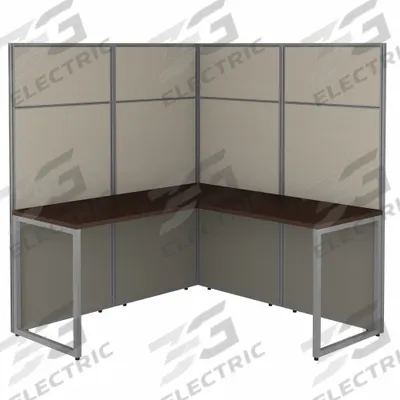 BUSH BUSINESS FURNITURE Modular Cubicle Workstation: 66 in Overall Ht, 60 in Overall Wd - Office Cubicles with Privacy Panels