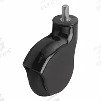 MEDCASTER Plate Casters: Swivel, 4 in Wheel Dia., Inch, 1 1/4 in Wheel Wd, 5 3/8 in Mounting Ht (MPN PGE40741-BK-MNT63(KK)). Key specifications — attr1111390: MEDCASTER; attr1111403: Ball; attr1111394: 1/2"-13; attr1176848: Swivel.