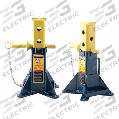 HEIN-WERNER Support Stand: Pin Adjustment, 25 ton Load Capacity, 20 3/8 in Max Extended Ht - Extra-Heavy-Duty Jack Stands