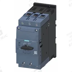 SIEMENS Manual Motor Starter: Non-Reversing, 3 Poles, 100 A, Thermal Protection, Selector Switch (MPN 3RV20414MA10). Key specifications — Maximum Voltage Rating: 690V AC; Brand: SIEMENS; Thermal Units Required: None (Starter Includes Integrated Thermal Units); Frame Size (Width): S3.