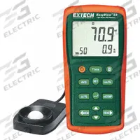 EXTECH Light Meter: ±3% Light Level Accuracy, LCD, 36 in Sensor Cord Lg, Included, NIST (MPN EA33-NIST). Key specifications — Brand: EXTECH; Light Level Accuracy: ±3%; Digital Display Screen Type: LCD; Includes: Protective Cover; Lights Tested: Sodium; Certificate of Calibration: Included.