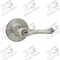 KWIKSET Door Lever Lockset: Office Lever Locksets, Nickel, ADA Compliant (MPN 405DNL-15-6AL-RCS). Key specifications — attr1024149: Not Ligature-Resistant; attr1011488: KWIKSET; attr1011524: No Message; attr1011506: Rose; attr1011485: Yes; attr1059461: Satin Nickel-Plated : Zinc.