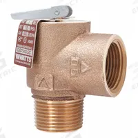 WATTS Steam Safety Relief Valve: MNPT x FNPT, 3/4 in x 3/4 in, Bronze, 2 13/16 in Overall Ht (MPN 0006276). Key specifications — Brand: WATTS.