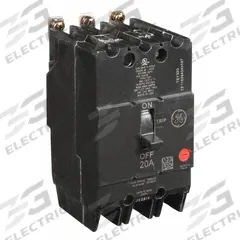GE Molded Case Circuit Breaker: 20 A Amps, 14kA at 277/480V AC, Fixed, Lug, ABC (MPN TEY320). Key specifications — Series: TEY; Max. AIR Rating: 14kA at 277/480V AC; Instantaneous Trip: Fixed; Terminal Connection: Lug; Phase Connection: ABC.