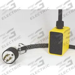KH INDUSTRIES Pendant Drop Outlet Box: 50 ft Lg, 12/4, L14-20P Plug, 4 Outlets, 20 A Current, Black (MPN PP9dd-520-B12K-L1420). Key specifications — Brand: KH INDUSTRIES; Power Indicator: No; Temperature Rating: -40° to 194°F; NEMA Plug Configuration: L14-20P.