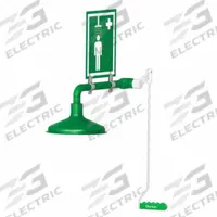 HUGHES SAFETY Plumbed Shower: Wall Mnt, Stainless Steel Sprayhead, Stainless Steel Pipe, Green (MPN L23GS). Key specifications — Brand: HUGHES SAFETY; Activation: Pull Rod.