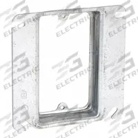RACO Plaster Ring: Raised, 5/8 in Raised Ht, Steel, 4 in Overall Lg, 4 in Overall Wd (MPN 768). Key specifications — Brand: RACO; Material: Steel; Cover Design: Raised.
