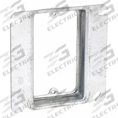 RACO Plaster Ring: Raised, 5/8 in Raised Ht, Steel, 4 in Overall Lg, 4 in Overall Wd (MPN 768). Key specifications — Brand: RACO; Material: Steel; Cover Design: Raised.