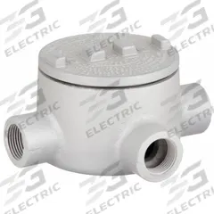 Conduit Outlet Body: Aluminum, GR, 3/4 in Trade Size, X Body, 18 cu in Body Capacity (MPN GRX75-A). Key specifications — Series: For Standard Body; Compatible Conduit Trade Size: 3/4 in; Thread Gender: Female; Hub Style: Threaded; Cover Included: Yes; Body Style: X; Connection Type: Threaded; Back Type: Round.
