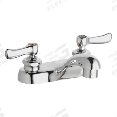 CHICAGO FAUCETS Low Arc Bathroom Faucet: 802, Cast Brass, Polished Chrome Finish - Centerset Handle Bathroom Faucets