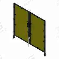 T-Slot Framing System Door: Stand-Alone, Black, Double Swing, 72 in H x 75 in W x 5 1/2 in D, Mesh (MPN 48237). Key specifications — Finish: Anodized; Brand: FAZTEK; Panel Color: Yellow; Panel Type: Mesh; Color: Black; Material: Wire; Mesh Shape: Square; Assembly: Assembled.
