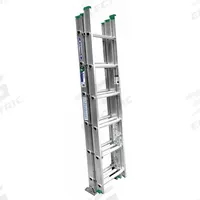 WERNER Extension Ladder: 16 ft Ladder Size, Aluminum, 225 lb Load Capacity, 27 lb Wt, 3 Sections (MPN D1216-3). Key specifications — Color: Silver; Brand: WERNER; Included Features: Rope and Pulley; Removable Fly: Removable.
