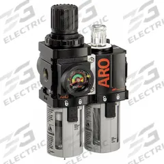 ARO Filter/Regulator/Lubricator: 3/8 in NPT, 71 cfm, 250 psi Max Op Pressure, 5 micron, 1500 Series (MPN C38231-610). Key specifications — attr109588: 1500; attr109524: ARO.