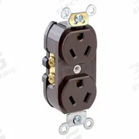 LEVITON Receptacle: Duplex, 7-15, Brown, 277V AC, 15 A, 2 Pole / 3 Wire (MPN 5585)