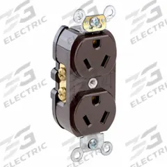 LEVITON Receptacle: Duplex, 7-15, Brown, 277V AC, 15 A, 2 Pole / 3 Wire (MPN 5585)
