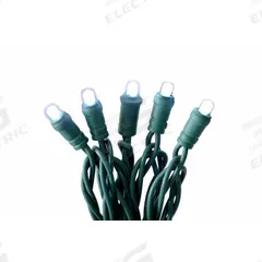 LED Holiday String Lights: Bottom Button Shape, 23 11/16 ft Lg, White, 70 LEDs, 5.2 W, 120 V AC (MPN 60RG14). Key specifications — Brand: APPROVED VENDOR; Light Color: White.