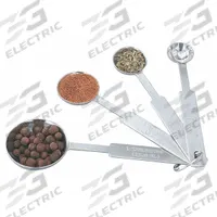 VOLLRATH Four-Piece Round Measuring Spoon Set: Dry/Liquid, 0.5 tsp_1 tsp_1 tbsp Capacity, 4 Pieces (MPN 47118). Key specifications — Dry/Liquid: Liquid; Material: Stainless Steel; Color: Gray; Brand: VOLLRATH; NSF Certified: No; Graduation Subdivisions: 1 tbsp.