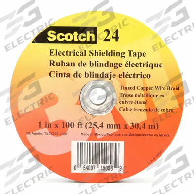 3M Conductive Electrical Tape: 1 in Wd, 33 3/8 yd Lg, 16 mil Thick - Ultra-Conductive Embossed Foil Electrical Tape