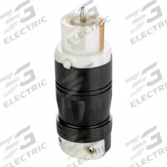 LEVITON Locking Connector: Non-NEMA, Black/White, 480V AC, 50 A Current Rating, 3 Poles, 4 Wires (MPN CS8164C). Key specifications — Brand: LEVITON.
