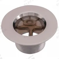 APPROVED VENDOR Tub Strainer Body: Zinc, 1 3/8 in Overall Dia, Flanged (MPN 35263). Key specifications — Color: Silver; Connection Type: Flanged; Material: Zinc.