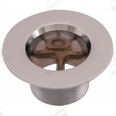 APPROVED VENDOR Tub Strainer Body: Zinc, 1 3/8 in Overall Dia, Flanged (MPN 35263). Key specifications — Color: Silver; Connection Type: Flanged; Material: Zinc.