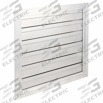 Dayton 27.75"H-W 4.5"L Aluminum Backdraft Dampr: For 24 in Fan, Single Panel, 27 3/4 in H - Wall-Mount Backdraft Dampers