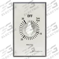 INTERMATIC Spring-Wound Timer: 30 min Max, SPST, 120/277V AC, Wall Plate Included, Silver (MPN FF30MC). Key specifications — Brand: INTERMATIC; Includes Hold: No Hold Included.