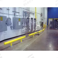 IDEAL SHIELD Guard Rail System: Mid-Rail Not Included, Straight, 14 3/4 in Top Rail Ht, Guardrail (MPN HGR-1-096-14-3/4-C-12). Key specifications — Color: Yellow; Material: Steel; Rail Mounting Style: Core-In; Includes Mid-Rail: Mid-Rail Not Included.