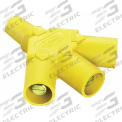 3-Fer: Female-Male-Male-Male, Yellow, 600V AC/600V DC, 400 A, Series 16 (MPN HBLF3MY). Key specifications — Brand: HUBBELL; Gender Configuration: Female-Male-Male-Male.