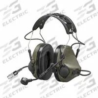 3M Headset: Over the Head, Helmet Mounted Earmuff, 23 dB NRR, Wired, Listen/Talk, Green (MPN MT14H418A-109 GN). Key specifications — Cup Color: Green; Intrinsically Safe: No; Connection Type: Wired; Two-Way Radio Communication Type - MERCH: Listen and Talk; Includes: (2) AAA Alkaline Batteries; Brand: 3M; Foldable: No.