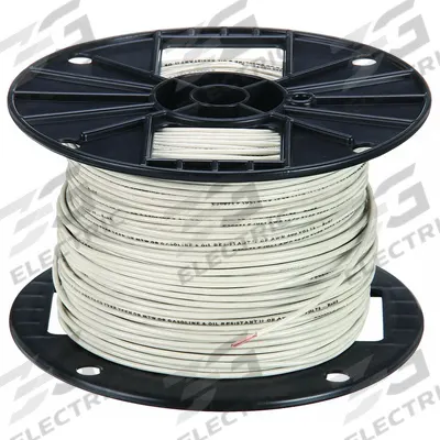 SOUTHWIRE Building Wire: Copper, 16 AWG, 1 Conductors, Stranded, White, 500 ft Lg - Copper TFN/TFFN Building Wires