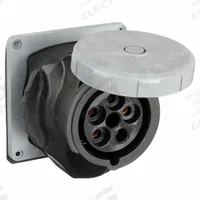 HUBBELL Pin and Sleeve Receptacle: Red, 347/600V AC, Three Phase, 100 A, 4 Pole, 5 Wire (MPN HBLS5100R5W). Key specifications — Brand: HUBBELL.