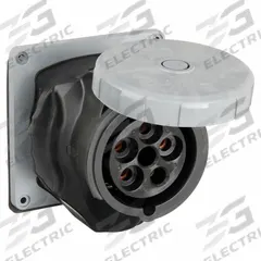 HUBBELL Pin and Sleeve Receptacle: Red, 347/600V AC, Three Phase, 100 A, 4 Pole, 5 Wire (MPN HBLS5100R5W). Key specifications — Brand: HUBBELL.