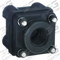 BANJO Bulkhead Tank Flange: Glass Reinforced Polypropylene Body, 1 in Female NPT Threaded Inside (MPN BF100). Key specifications — Fitting Material: Polypropylene; Brand: BANJO.
