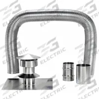 Chimney Liner Kit: 4 in Duct, 35 ft Lg, 500°F Max, Aluminum (MPN 9505). Key specifications — Brand: WESTAFLEX; End Type: Plain.