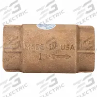 SIMMONS Check Valve: Poppet, Inline Valve Body, 1 in Pipe Size, FNPT x FNPT, Silicon Bronze, Female (MPN 503SB). Key specifications — Brand: SIMMONS.