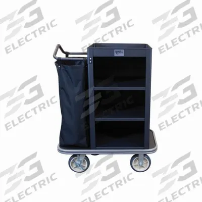 ROYAL BASKET TRUCKS Housekeeping Cart: Black, 47 in Overall Ht, 22 in Overall Wd - Manual Housekeeping Carts