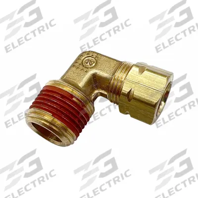 PARKER Compression Fitting Adapter: 3/8 in OD x 1/4 in Pipe Fitting Size, Compression x MNPT - Self-Aligning Brass Compression Fittings