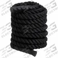 CHAMPION SPORTS Conditioning Rope: Black, 40 ft Overall Lg, Polyester, PVC, 2 Handles (MPN rpt2040). Key specifications — attr1007531: Polyester; attr1007525: Black; attr1007527: PVC.