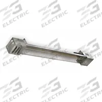 FOSTORIA Electric Infrared Heater: 3000W/3800W Watt Output, 600V AC, 1 Phase, Hardwired, Quartz Lamp (MPN MM-46A). Key specifications — Wattage Output: 3000W/3800W; Voltage: 600V AC; Brand: FOSTORIA; Electrical Connection: Hardwired; Element Type: Quartz Lamp; Housing Color: Silver; Housing Material: Aluminum; Overall Dimensions - L x W x D: 46 in x 3-3/4 in x 3-3/8 in.