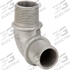 Elbow, 90 Degrees: Iron, Electroplated, ELM, 3/4 in Trade Size, Male to Male, NPT (MPN ELM90-75). Key specifications — Ends - Hazardous Fittings: 3/4 in MNPT x 3/4 in MNPT; Material: Iron; Finish: Electroplated; Brand: APPLETON ELECTRIC.